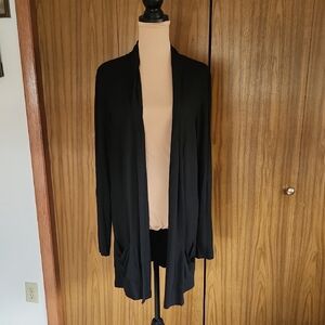 J. Jill Classic Black Open Cardigan